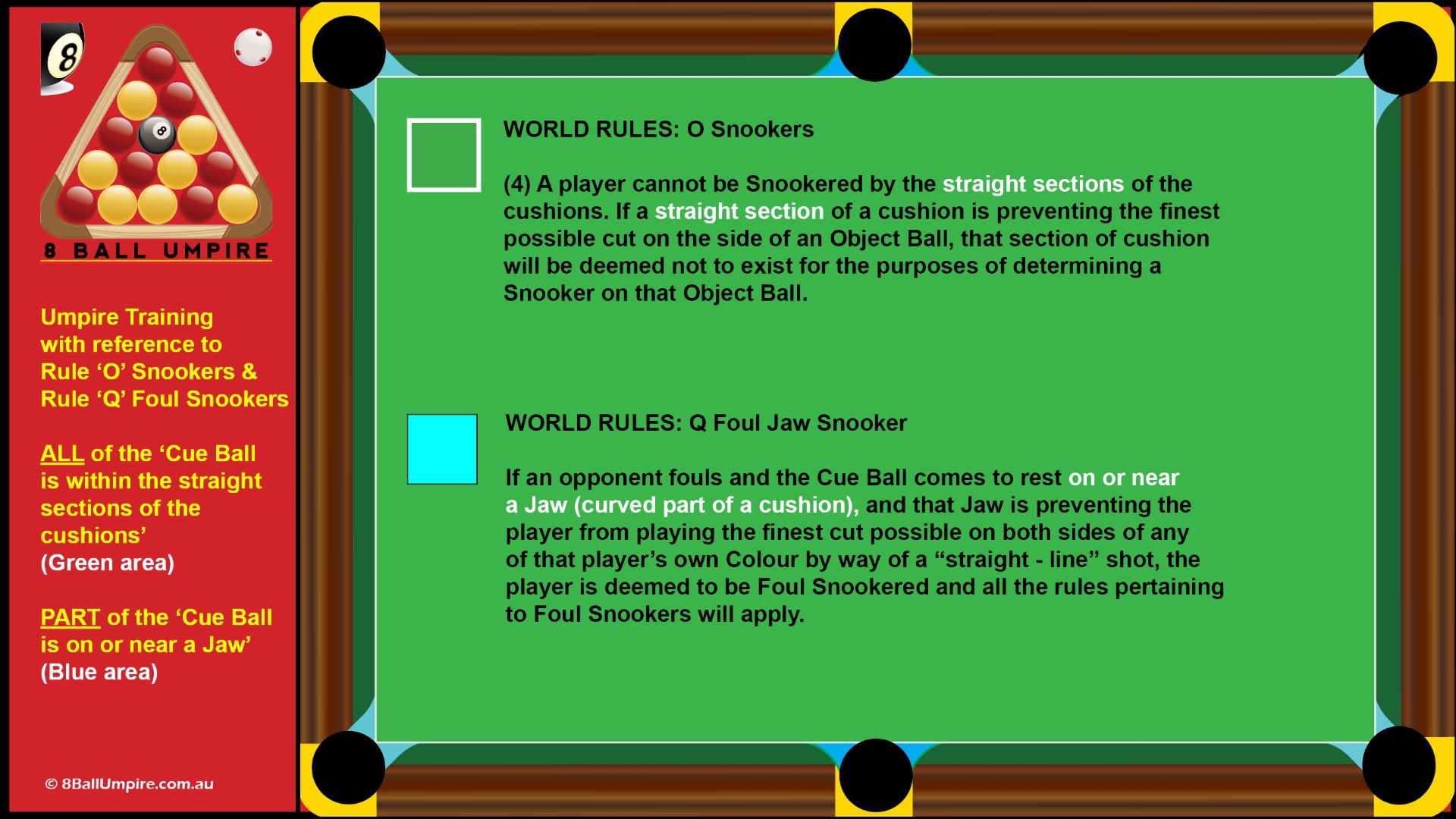 Foul and jaw snooker examples